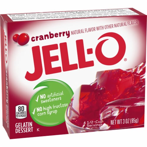Jell-O Cranberry Gelatin Dessert Mix Perspective: right