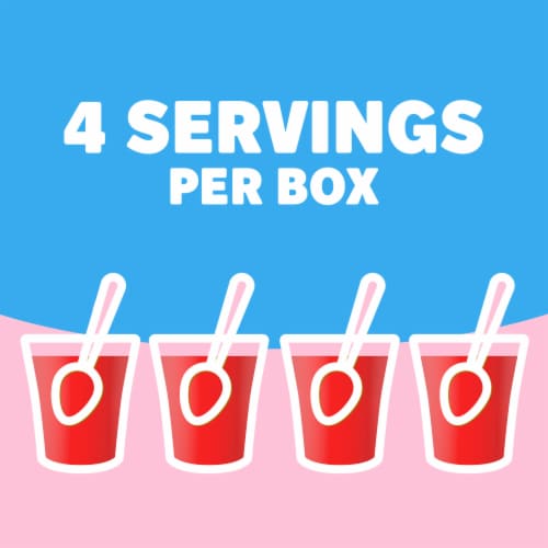 Jell-O Strawberry Artificially Flavored Zero Sugar Low Calorie Gelatin Dessert Mix, Box Perspective: right