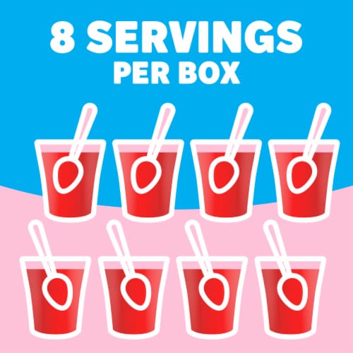 Jell-O Zero Sugar Strawberry Flavor Gelatin Perspective: right