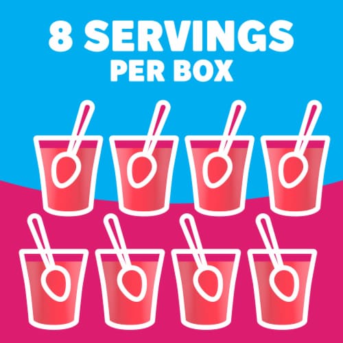 Jell-O Raspberry Artificially Flavored Zero Sugar Gelatin Dessert Mix, Family Size, Box Perspective: right