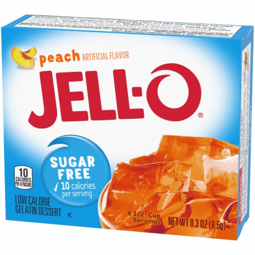 Jell-O Peach Sugar Free Gelatin Dessert Mix Perspective: right
