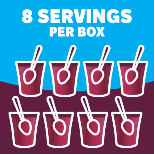 Jell-O Black Cherry Artificially Flavored Zero Sugar Gelatin Dessert Mix, Family Size, Box Perspective: right