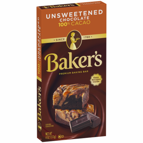Baker's Unsweetened Baking Chocolate Squares Perspective: right
