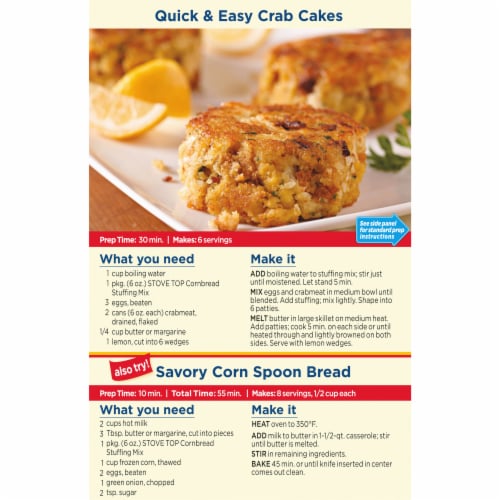 Stove Top Cornbread Stuffing Mix Dressing Perspective: right