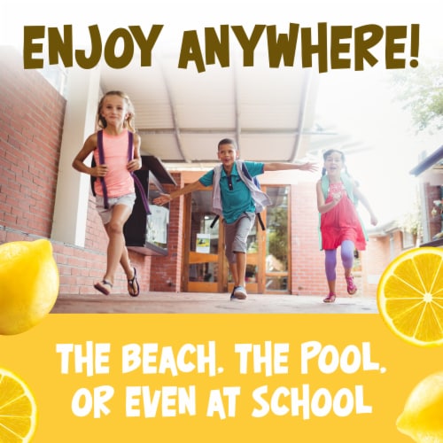 Kool Aid Unsweetened Lemonade Yellow Powdered Soft Drink Mix Packet Perspective: right