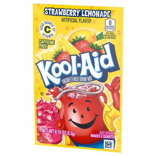 Kool-Aid Zero Sugar Strawberry Lemonade Drink Mix Packet Perspective: right
