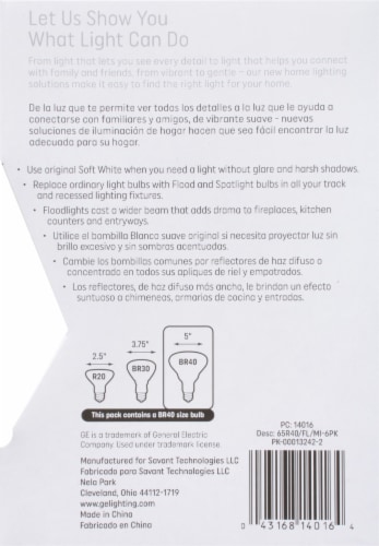 GE 65-Watt Indoor Floodlight Bulb Perspective: right