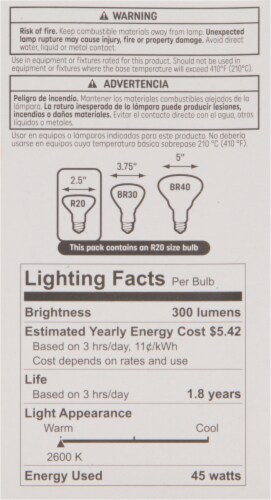 GE 45-Watt R20 Floodlight Bulb - Soft White Perspective: right