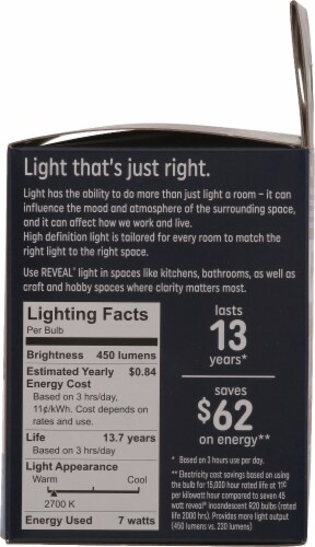 GE Reveal LED HD Light Bulb LED7DR20PRVL Perspective: right