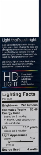 GE Reveal 3.2-Watt (40-Watt) Decorative BM LED Light Bulb Perspective: right