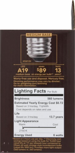 GE LED Vintage Style Light Bulbs Perspective: right