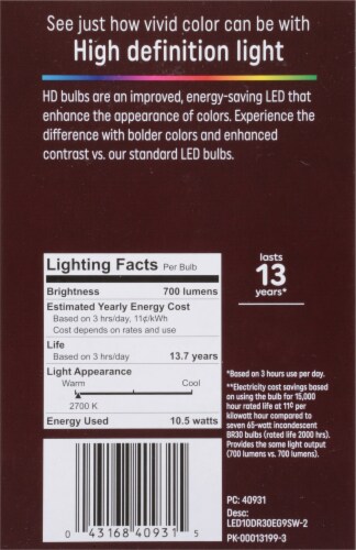 GE Relax LED 10-Watt Soft White Light Bulbs Perspective: right