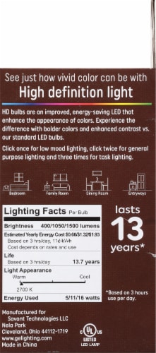 GE Relax 5/9/16-Watt (30/70/100-Watt) A21 LED Light Bulb Perspective: right