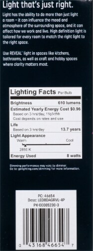GE Reveal® HD Pure Clean Light 60 LED Bulb Perspective: right