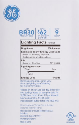 GE LED 700 Lumens Light Bulb Perspective: right