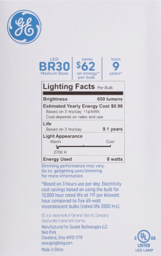 GE LED 700 Lumens Light Bulb Perspective: right