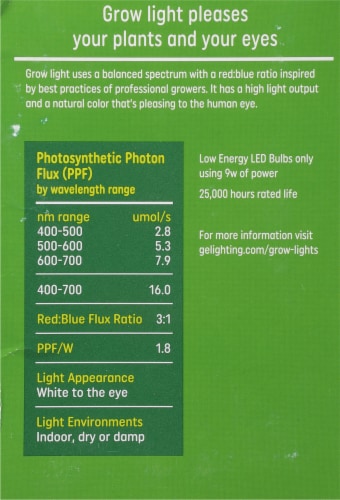 GE Balanced Light Spectrum Medium LED Grow Light Bulb Perspective: right