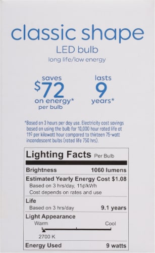 GE Soft White 75 Watt LED Light Bulbs Perspective: right