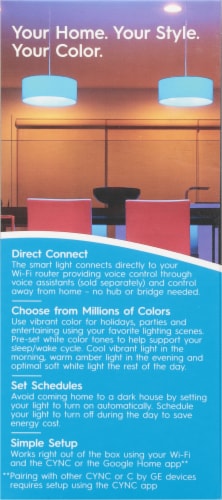 GE Full Color Direct Connect Smart Bulb Perspective: right