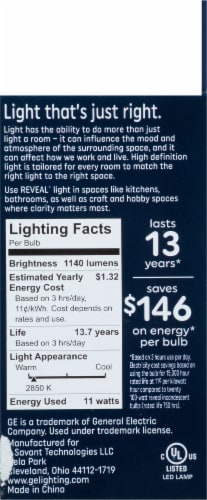 GE reveal® LED HD Dimmable Lightbulb Perspective: right