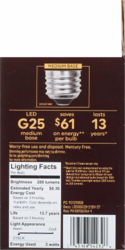 GE Vintage Style Warm Candle Light Bulbs Perspective: right