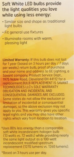 GE 13W - 100W LED Light Bulb - Soft White Perspective: right
