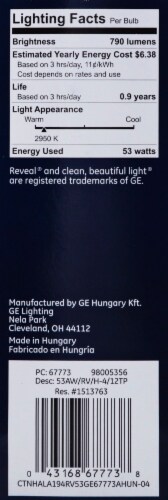 GE Reveal A19 53 W Light Bulbs Perspective: right