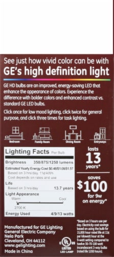 GE Relax HD Light LED 4/10/16-Watt (30/70/100-Watt) Soft White A21 3-Way Light Bulb Perspective: right