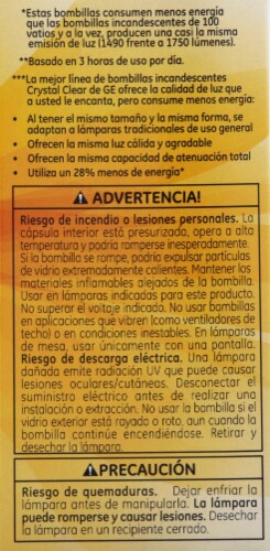 GE Crystal Clear 72-Watt (100-Watt) A19 General Purpose Halogen Light Bulbs Perspective: right
