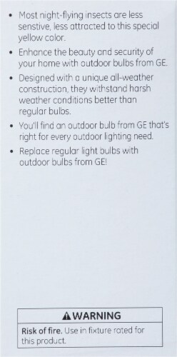 GE 60-Watt Outdoor A19 Bug Lite Light Bulbs Perspective: right