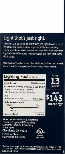 GE Reveal HD+ LED 13-Watt (100-Watt) A21 Light Bulb Perspective: right
