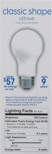 GE 8-Watt (60-Watt) A19 LED Light Bulbs - Soft White Perspective: right