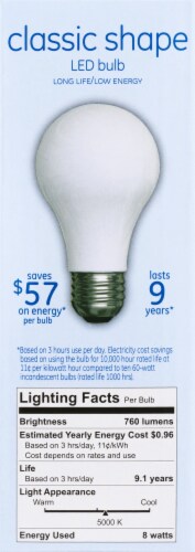 GE 8-Watt (60 Watt) Classic Shape A19 LED Light Bulbs Perspective: right