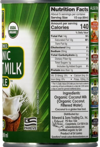 Native Forest Organic Unsweetened Coconut Milk Simple Perspective: right