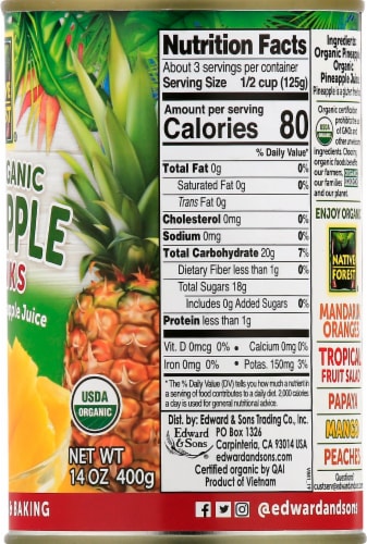 Native Forest Organic Pineapple Chunks Perspective: right