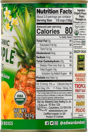Native Forest Organic Canned Pineapple Slices Perspective: right
