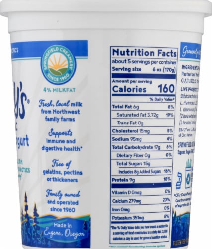 Nancy's Plain With Honey Probiotic Whole Milk Yogurt Tub Perspective: right