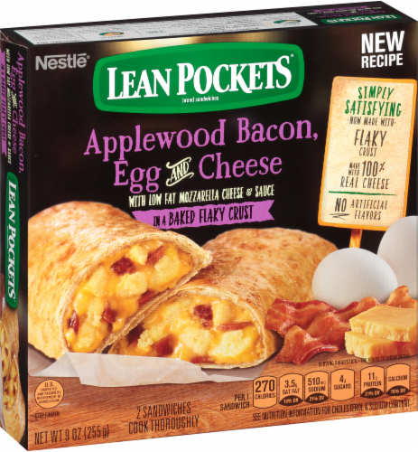 Lean Pockets Bacon Egg & Cheese Seasoned Crust Sandwiches Perspective: right