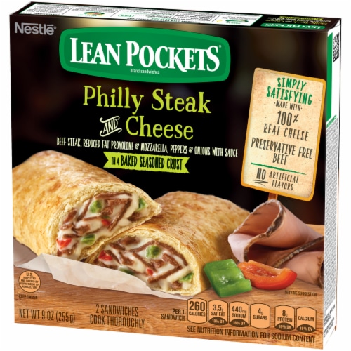 Lean Pockets Philly Steak & Cheese Sandwiches Perspective: right