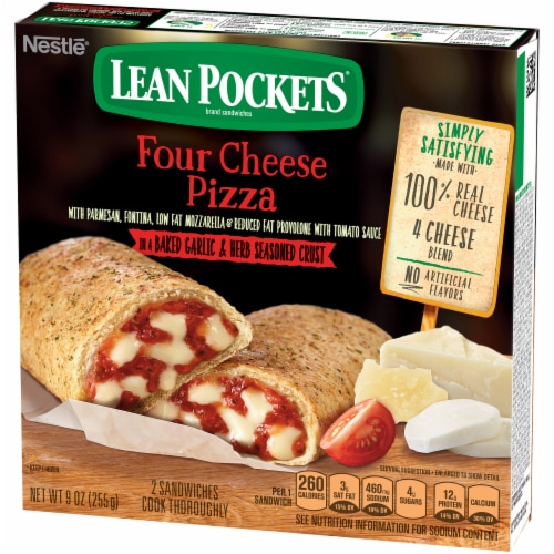 Lean Pockets Pizzeria Four Cheese Pizza Sandwiches Perspective: right