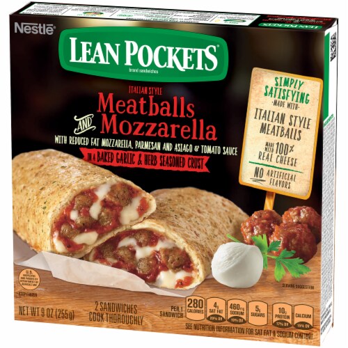 Lean Pockets Italian Style Meatballs & Mozzarella Sandwiches Perspective: right