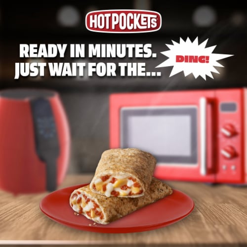 Hot Pockets Four Cheese Pizza Frozen Snacks in a Garlic Buttery Crust Perspective: right