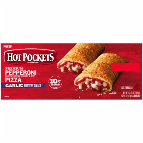 Hot Pockets Pepperoni Pizza Frozen Snack Sandwiches Perspective: right