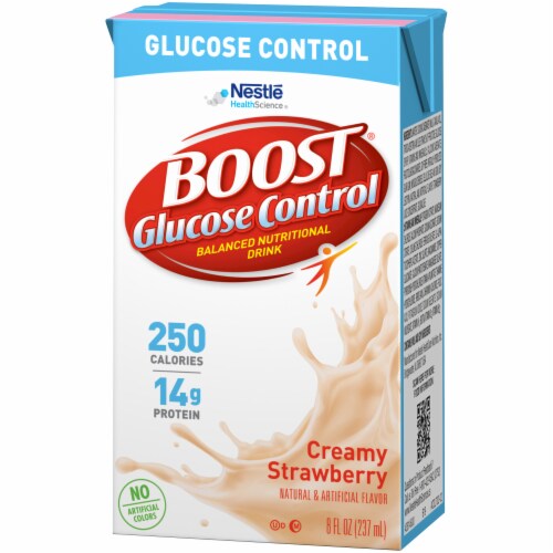 Boost Glucose Control Creamy Strawberry Balanced Nutritional Drink Perspective: right