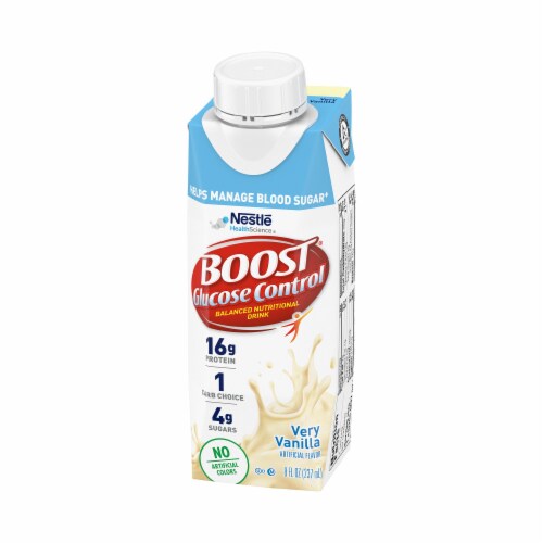 Nestle Boost Glucose Control Balanced Nutritional Drink Very Vanilla 8 oz Carton 24 Ct Perspective: right