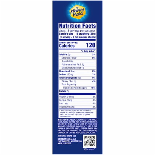 Honey Maid Low Fat Cinnamon Graham Crackers Perspective: right