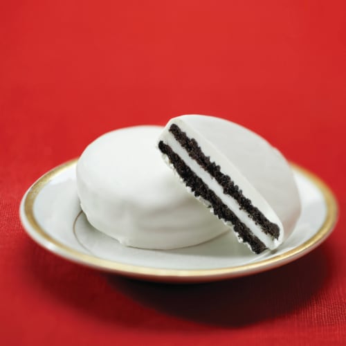 OREO White Fudge Covered Chocolate Sandwich Cookies Perspective: right