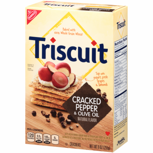 Triscuit Cracked Pepper & Olive Oil Crackers Perspective: right