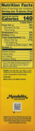 Wheat Thins Hint of Salt Low Sodium Crackers Perspective: right