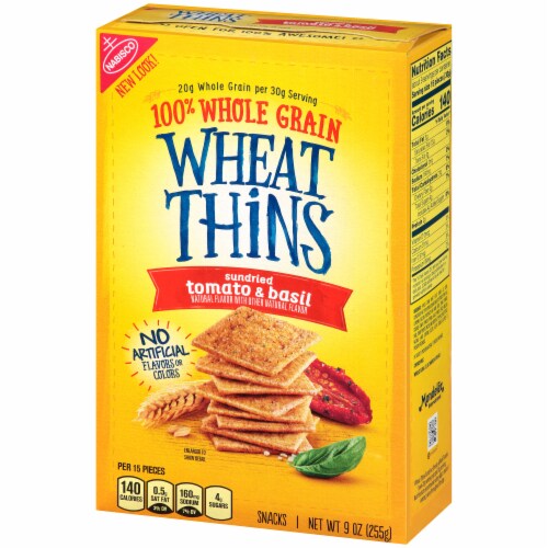 Wheat Thins Whole Grain Sundried Tomato & Basil Flavored Crackers Perspective: right